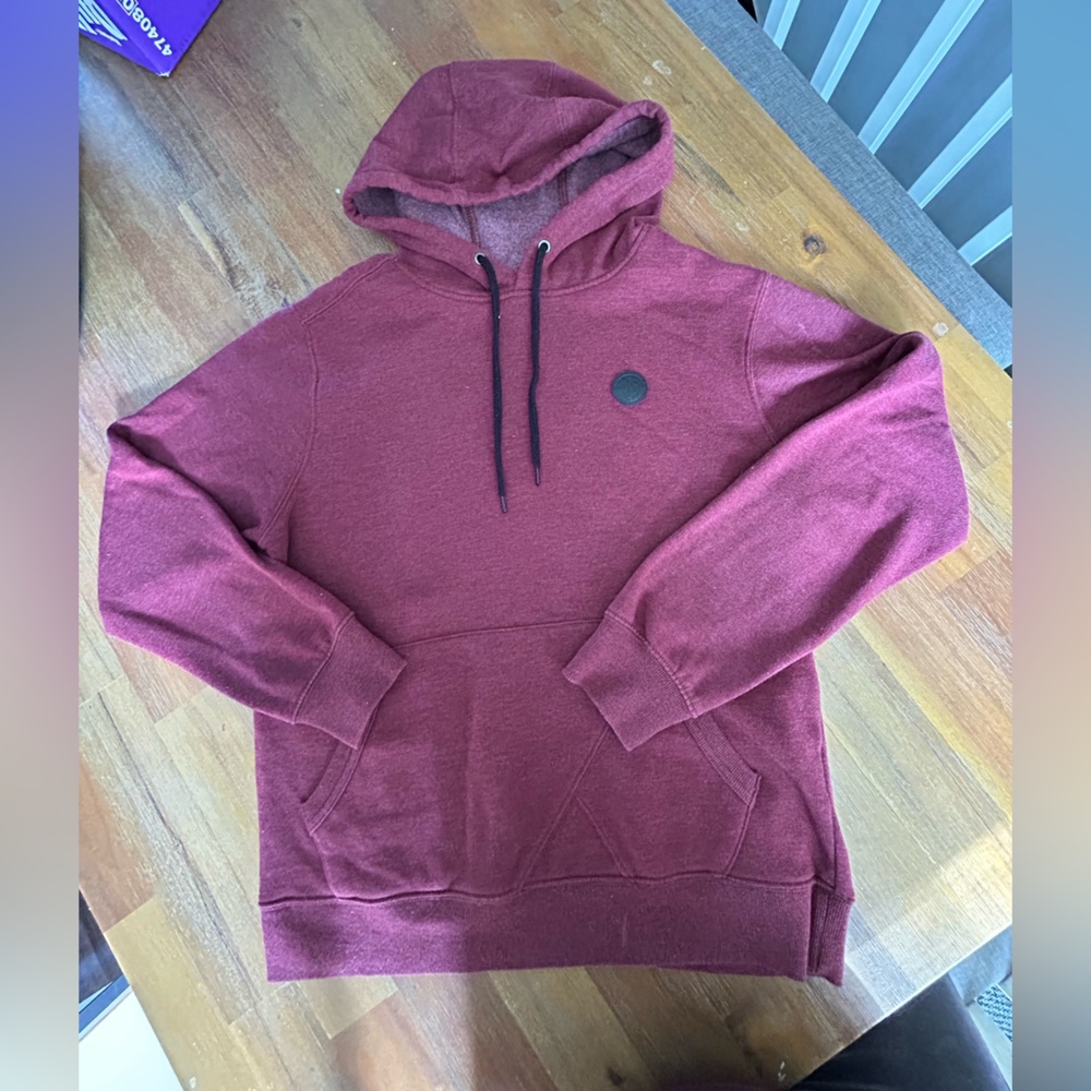 Men’s Volcom Burgundy Hoodie with Drawstrings